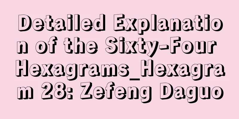 Detailed Explanation of the Sixty-Four Hexagrams_Hexagram 28: Zefeng Daguo