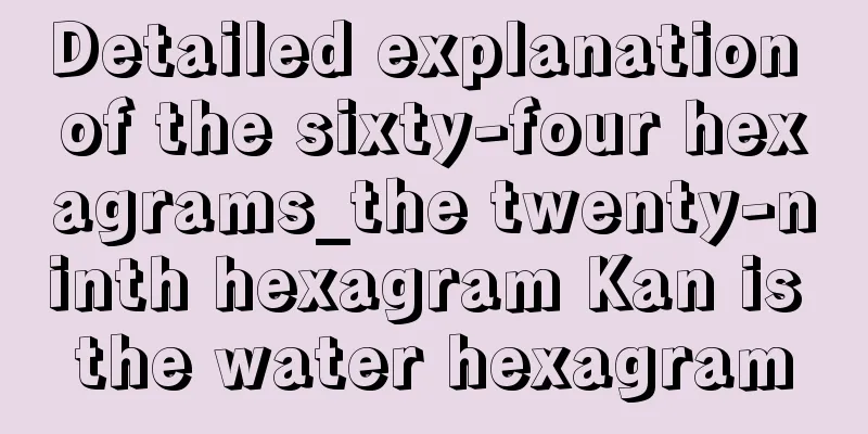 Detailed explanation of the sixty-four hexagrams_the twenty-ninth hexagram Kan is the water hexagram