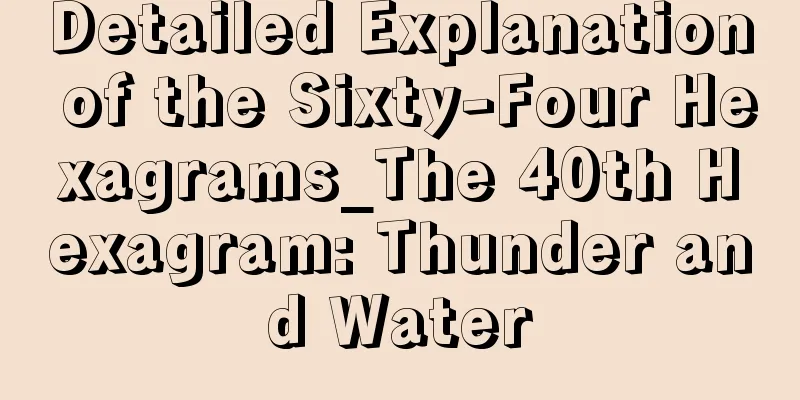 Detailed Explanation of the Sixty-Four Hexagrams_The 40th Hexagram: Thunder and Water