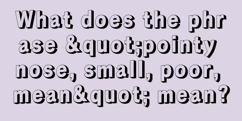 What does the phrase "pointy nose, small, poor, mean" mean?