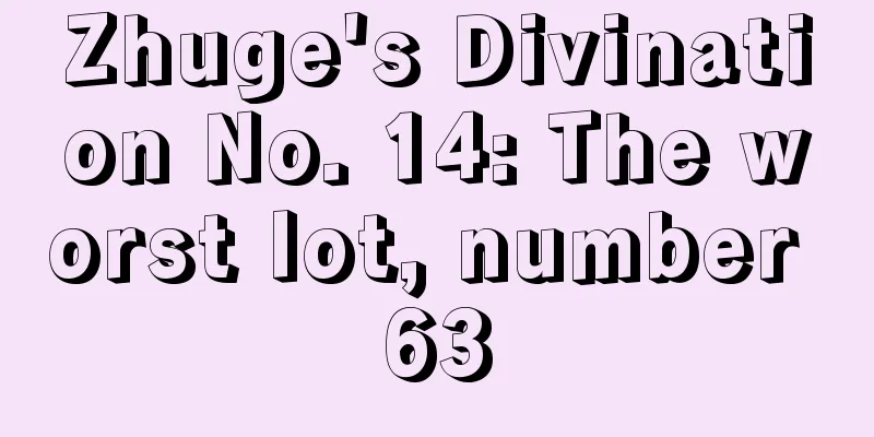 Zhuge's Divination No. 14: The worst lot, number 63