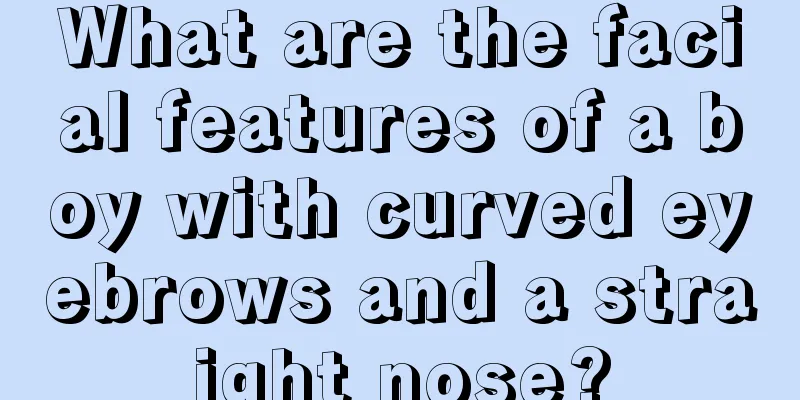 What are the facial features of a boy with curved eyebrows and a straight nose?