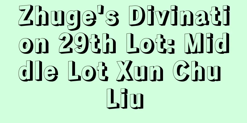 Zhuge's Divination 29th Lot: Middle Lot Xun Chu Liu