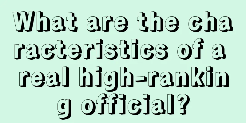 What are the characteristics of a real high-ranking official?