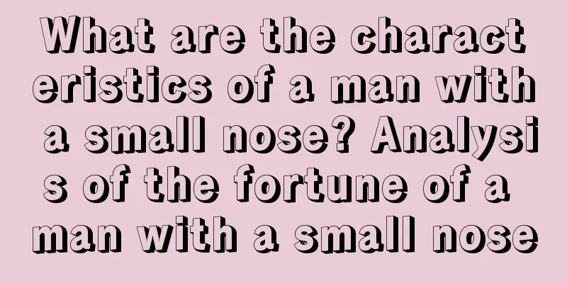 What are the characteristics of a man with a small nose? Analysis of the fortune of a man with a small nose