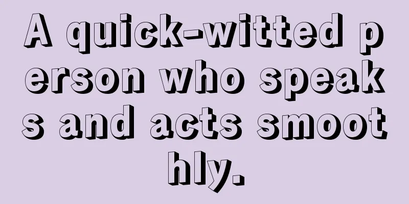 A quick-witted person who speaks and acts smoothly.