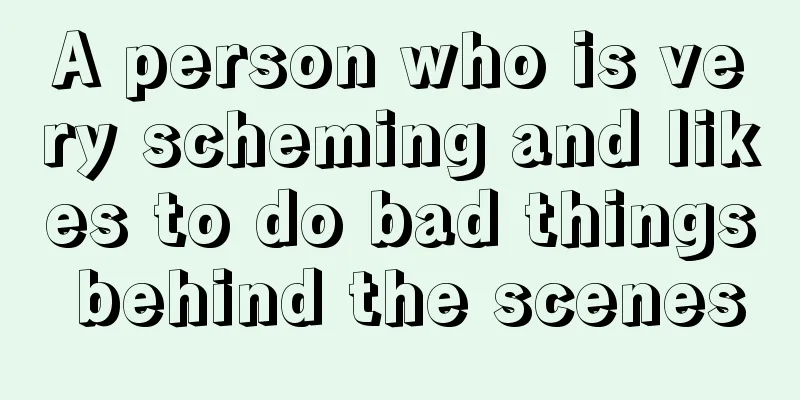 A person who is very scheming and likes to do bad things behind the scenes