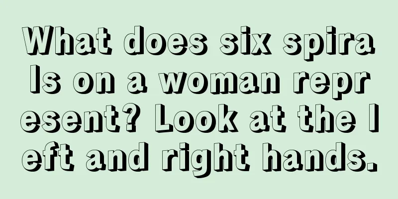 What does six spirals on a woman represent? Look at the left and right hands.