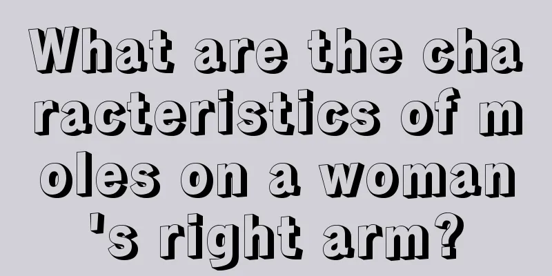 What are the characteristics of moles on a woman's right arm?