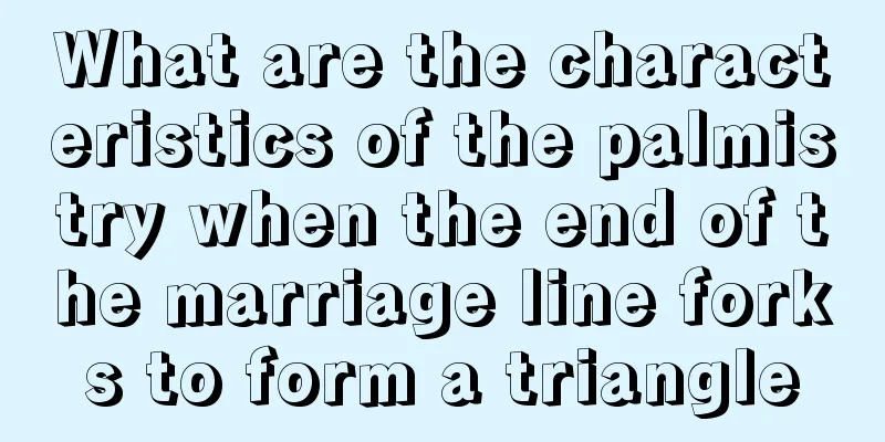 What are the characteristics of the palmistry when the end of the marriage line forks to form a triangle