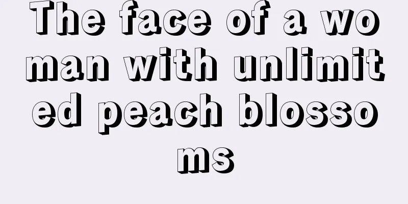 The face of a woman with unlimited peach blossoms
