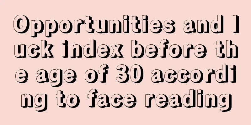 Opportunities and luck index before the age of 30 according to face reading