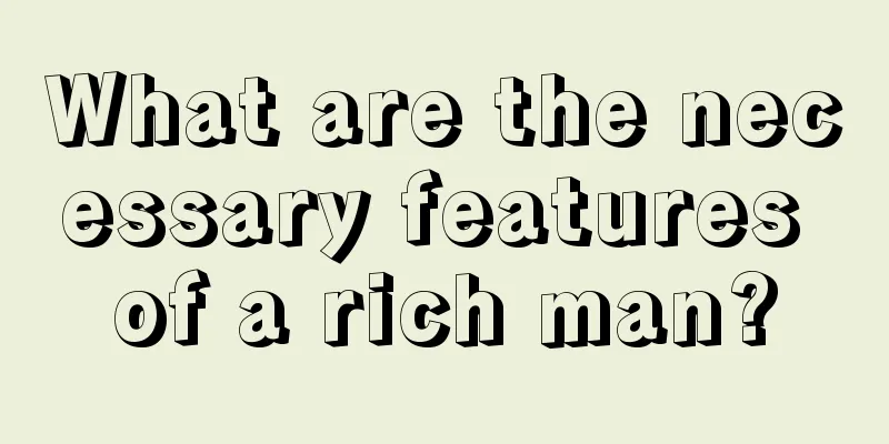 What are the necessary features of a rich man?