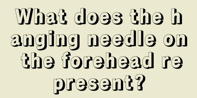 What does the hanging needle on the forehead represent?