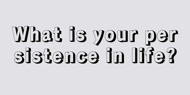 What is your persistence in life?