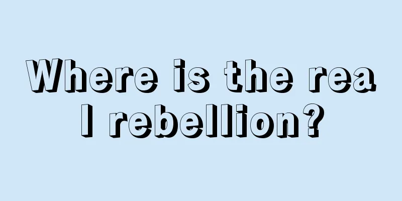 Where is the real rebellion?