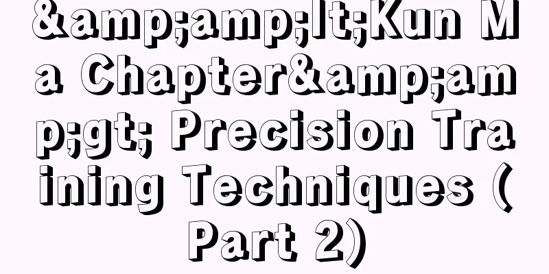&amp;lt;Kun Ma Chapter&amp;gt; Precision Training Techniques (Part 2)