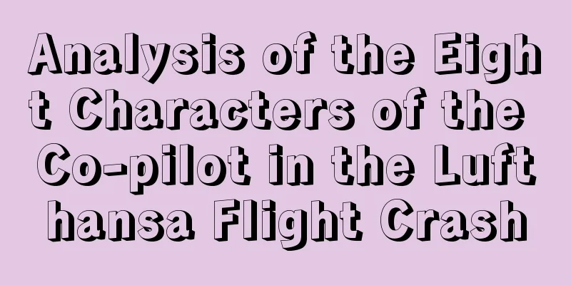 Analysis of the Eight Characters of the Co-pilot in the Lufthansa Flight Crash