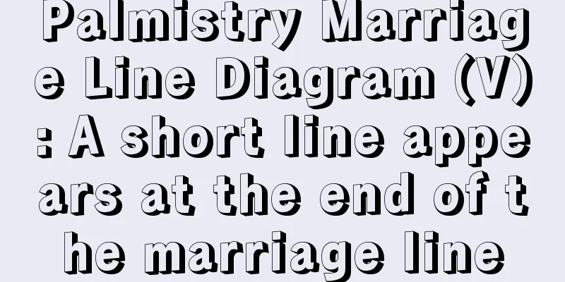 Palmistry Marriage Line Diagram (V): A short line appears at the end of the marriage line
