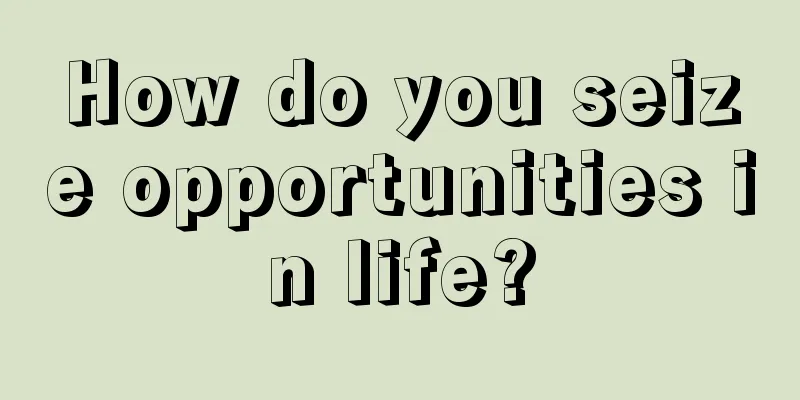 How do you seize opportunities in life?