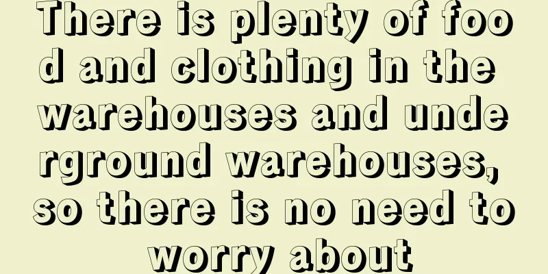There is plenty of food and clothing in the warehouses and underground warehouses, so there is no need to worry about
