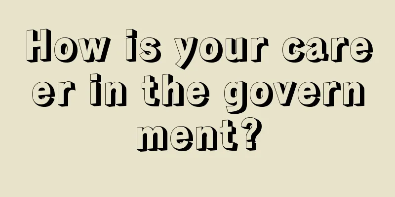 How is your career in the government?