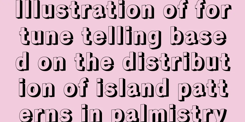 Illustration of fortune telling based on the distribution of island patterns in palmistry