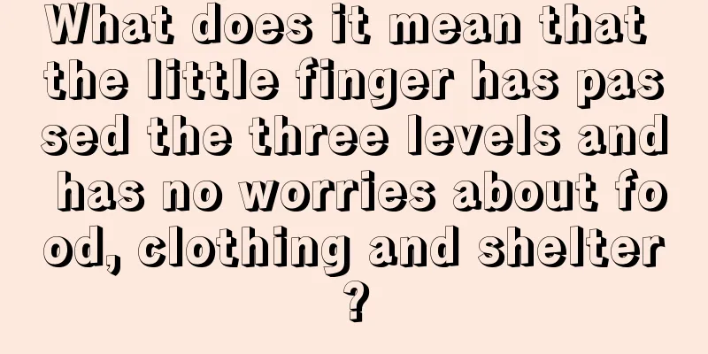 What does it mean that the little finger has passed the three levels and has no worries about food, clothing and shelter?