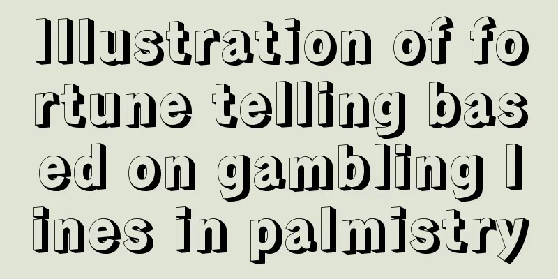 Illustration of fortune telling based on gambling lines in palmistry