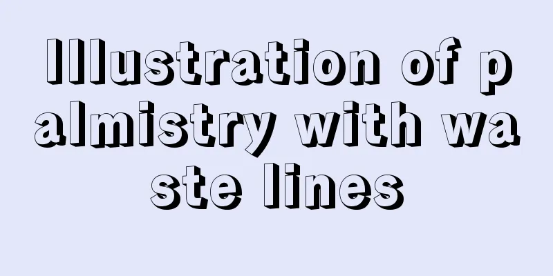 Illustration of palmistry with waste lines
