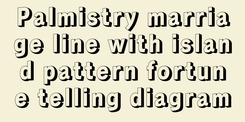Palmistry marriage line with island pattern fortune telling diagram