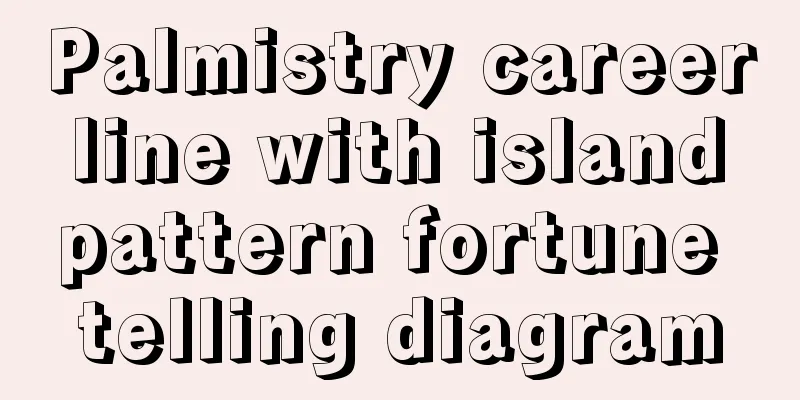 Palmistry career line with island pattern fortune telling diagram