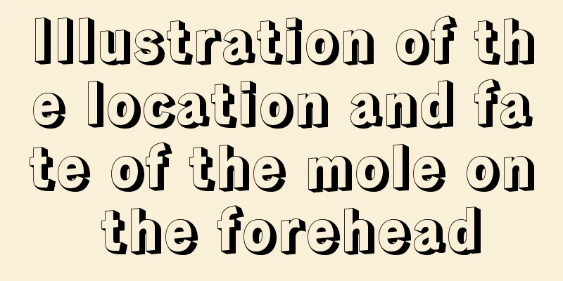 Illustration of the location and fate of the mole on the forehead