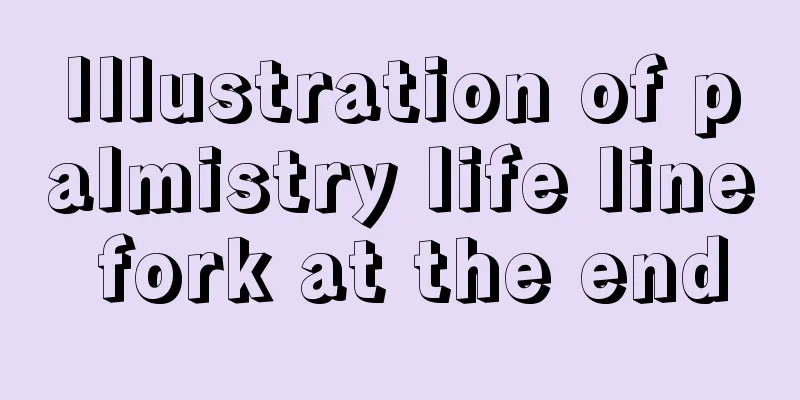 Illustration of palmistry life line fork at the end