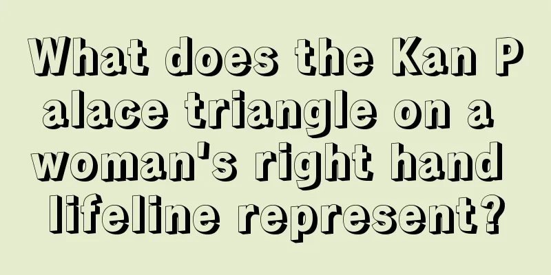 What does the Kan Palace triangle on a woman's right hand lifeline represent?