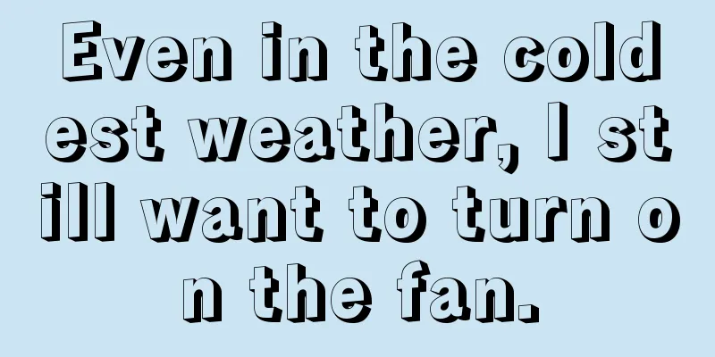 Even in the coldest weather, I still want to turn on the fan.