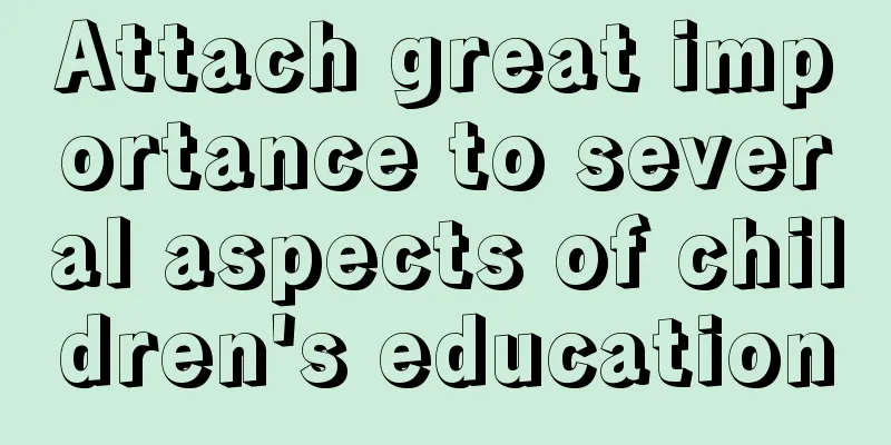 Attach great importance to several aspects of children's education