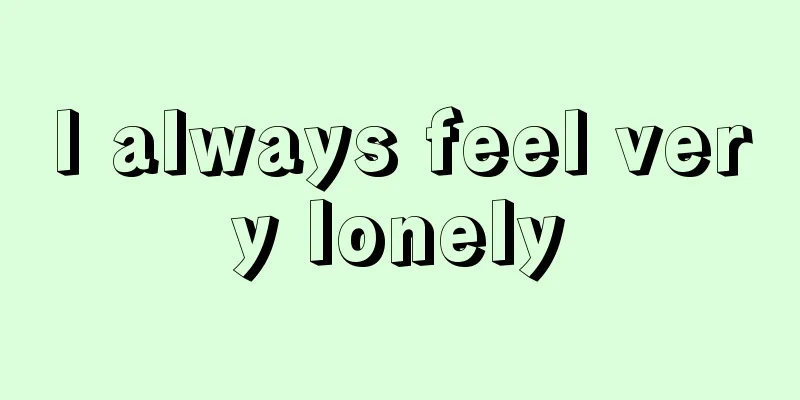 I always feel very lonely