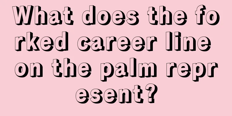 What does the forked career line on the palm represent?