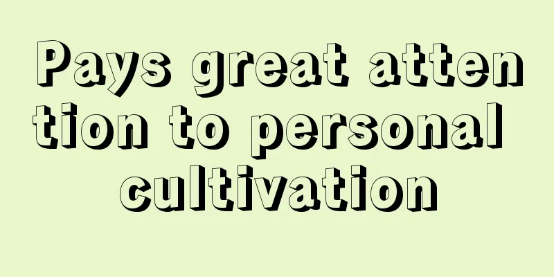 Pays great attention to personal cultivation
