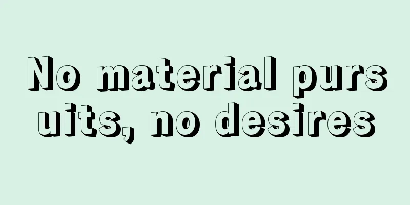 No material pursuits, no desires