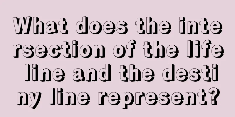 What does the intersection of the life line and the destiny line represent?