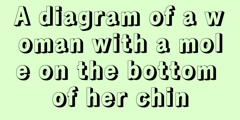 A diagram of a woman with a mole on the bottom of her chin