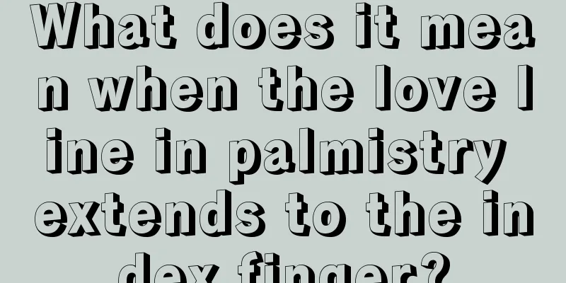 What does it mean when the love line in palmistry extends to the index finger?