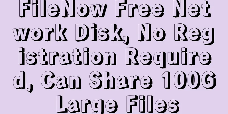 FileNow Free Network Disk, No Registration Required, Can Share 100G Large Files