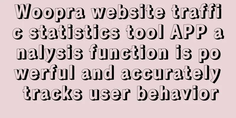 Woopra website traffic statistics tool APP analysis function is powerful and accurately tracks user behavior