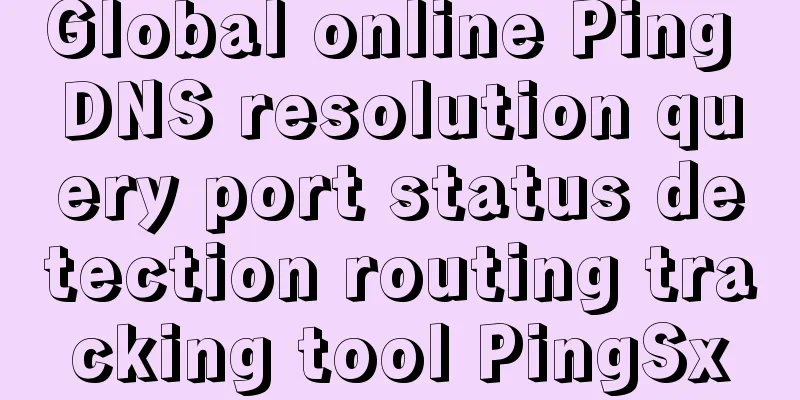 Global online Ping DNS resolution query port status detection routing tracking tool PingSx