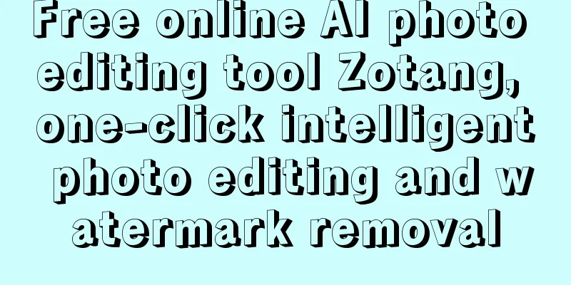 Free online AI photo editing tool Zotang, one-click intelligent photo editing and watermark removal