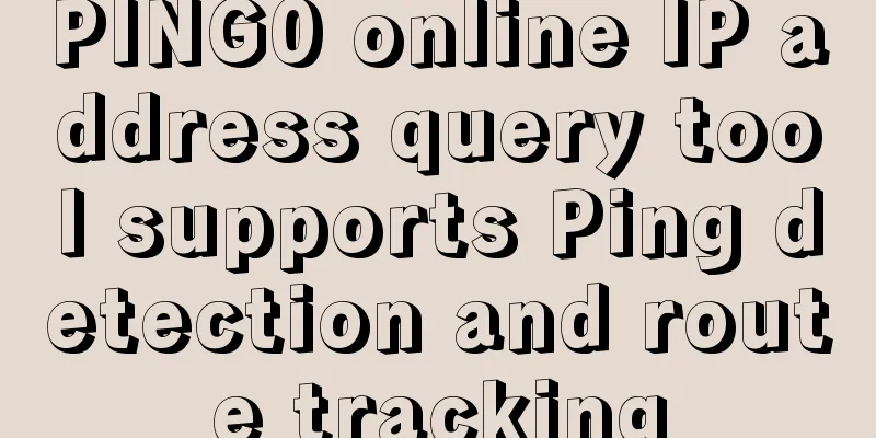 PING0 online IP address query tool supports Ping detection and route tracking