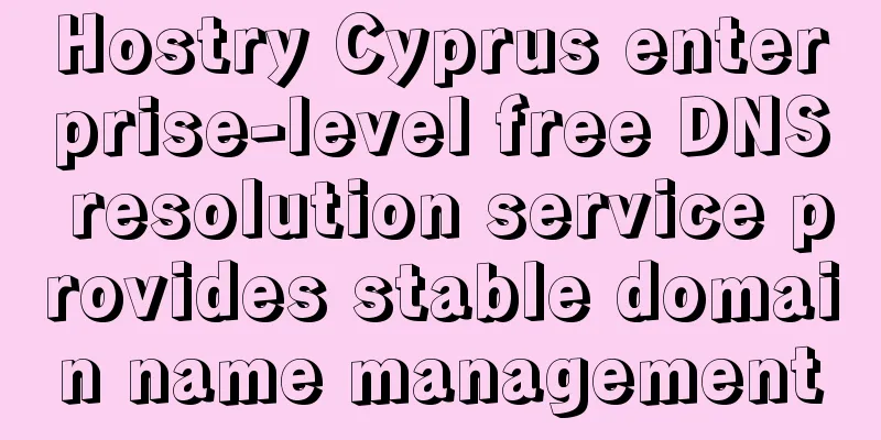 Hostry Cyprus enterprise-level free DNS resolution service provides stable domain name management